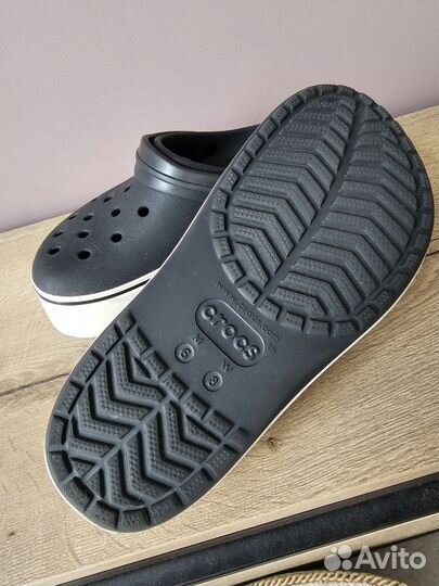 Сабо crocs оригинал 38 чёрные на платформе