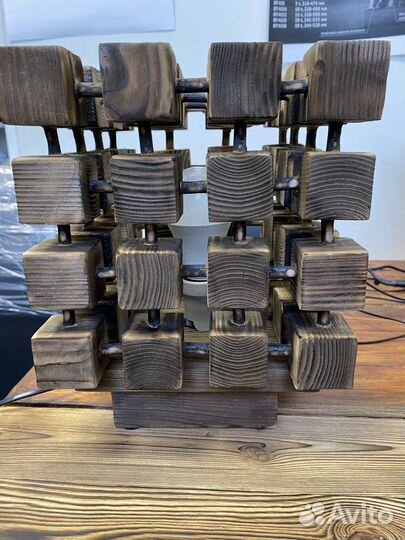 Светильник квадрат деревянный