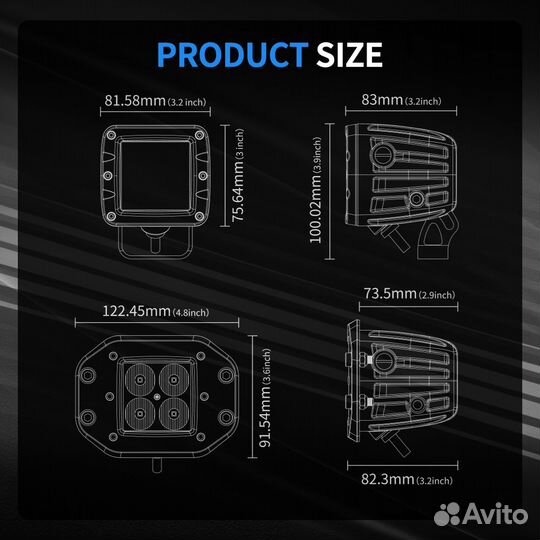 Фара светодиодная Аurorа ALO-D2-2-P4T / E4T 40W