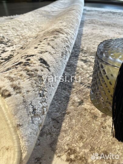 Ковер бежевый современный 0.8х1.5 эвкалипт шелк