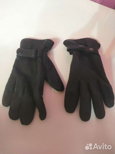 Мужские кожаные перчатки зимние