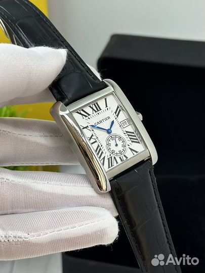 Мужские часы Cartier на кожаном ремешке