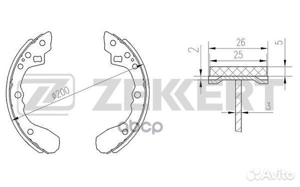 Колодки торм. бараб. задн. Kia Rio 00- BK-4128