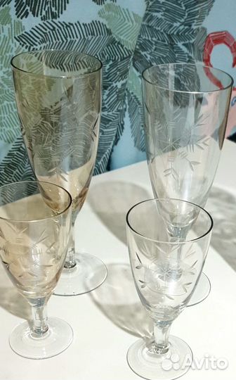Бокалы и рюмки со снежинками СССР