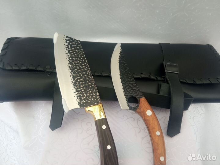 Набор ножей подарочный в кожаном чехле -сумке