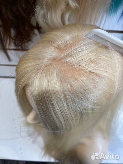 Накладка из натуральных волос блонд