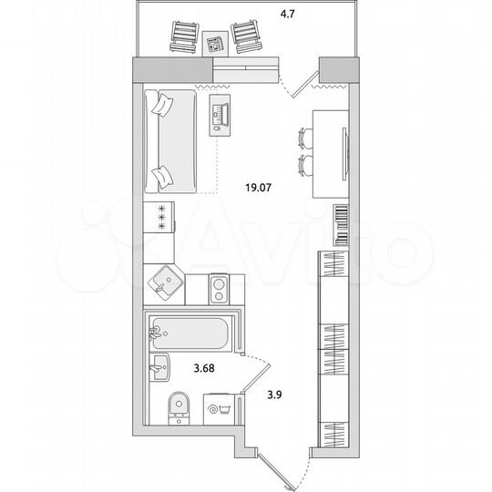 Квартира-студия, 31,4 м², 15/21 эт.