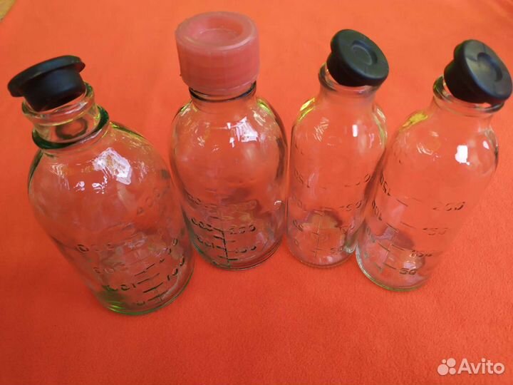 Медицинские стеклянные бутылочки мерные