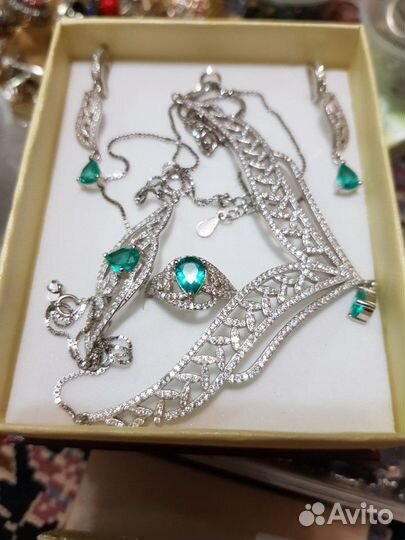 Бусы, браслет, серьги