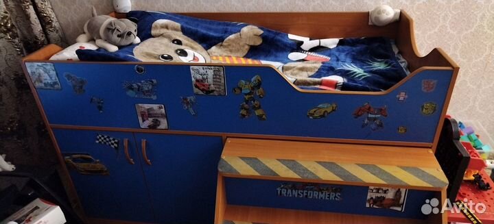 Детская кровать чердак с матрасом