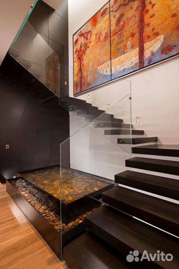 Лестничные ограждения из стекла