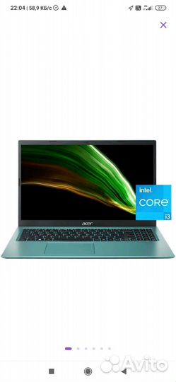 Ноутбук 15.6 acer A315-58-354Z i3-1115G4/8/HDD 1Tb