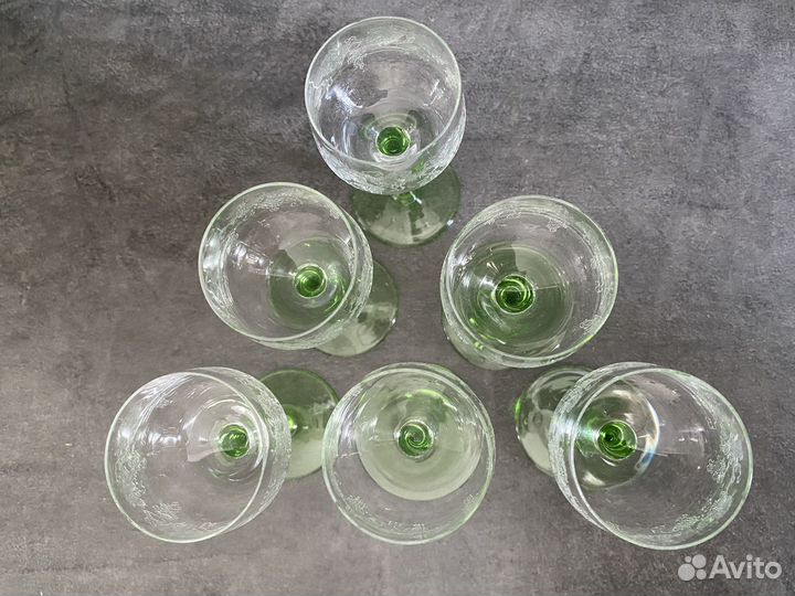 Рюмка фужер на ножке из богемского стекла СССР