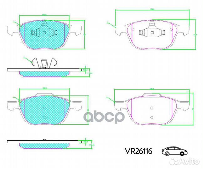 Колодки передние для а/м ford focus II (05), K