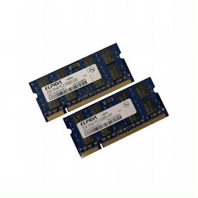 Озу So-Dimm 4Gb PC2-5300, DDR2-667 Elpida EBE21UE8afsa-6E-F (Kit 2x2Gb)