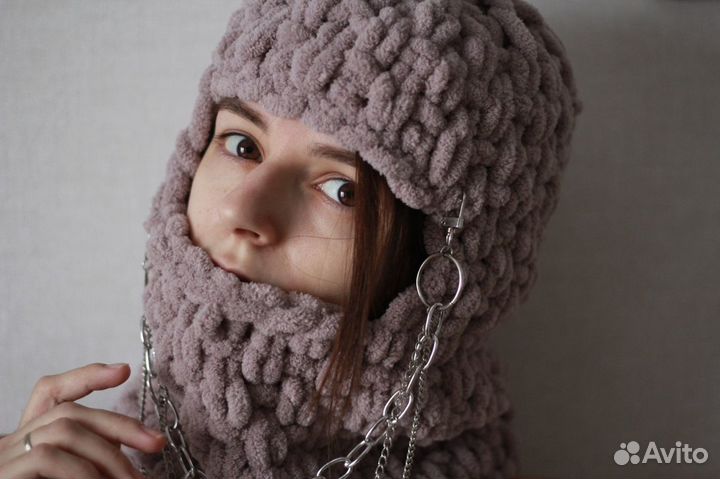 Плюшевая балаклава с ушами, тренд тик ток