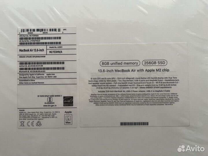 Macbook air 13 m2 8 256 midnight