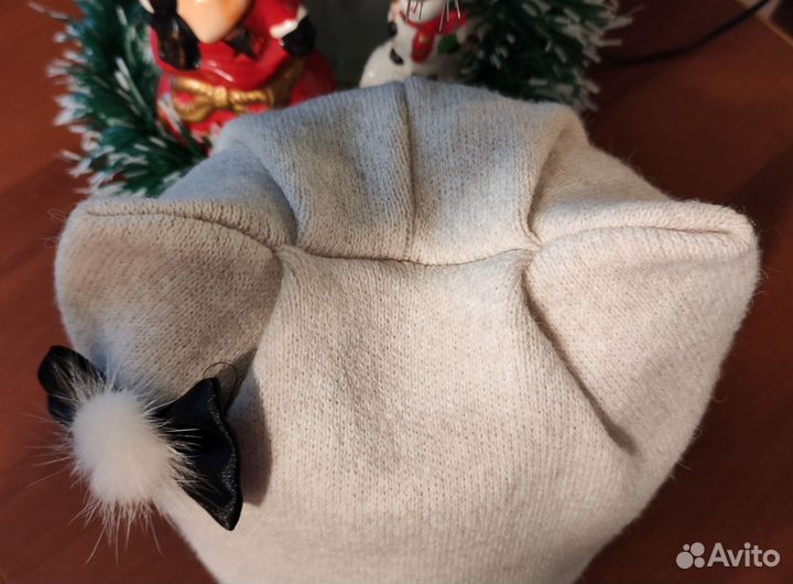 Котошапка для девочки на флисе р.54-55