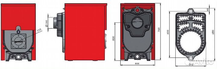 Котел чугунный, отопительный - Super 300 (50,8-Kw)