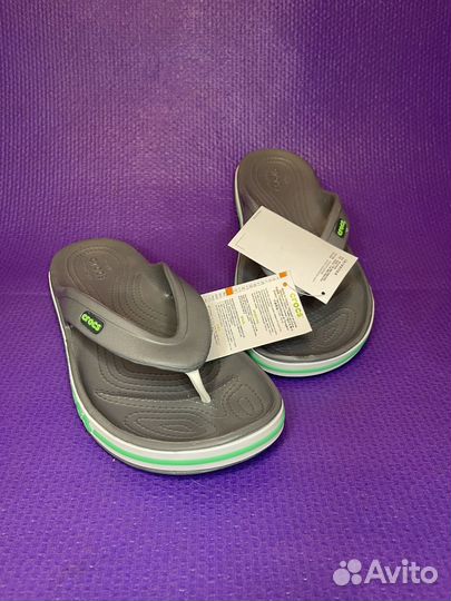 Crocs Сланцы bayaband flip grey/green и blue