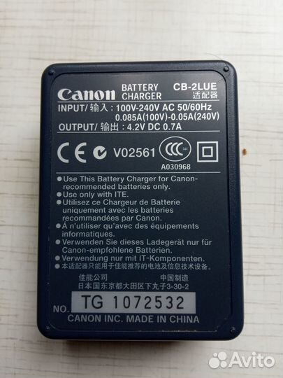 Зарядное устройство для фотоаппарата canon