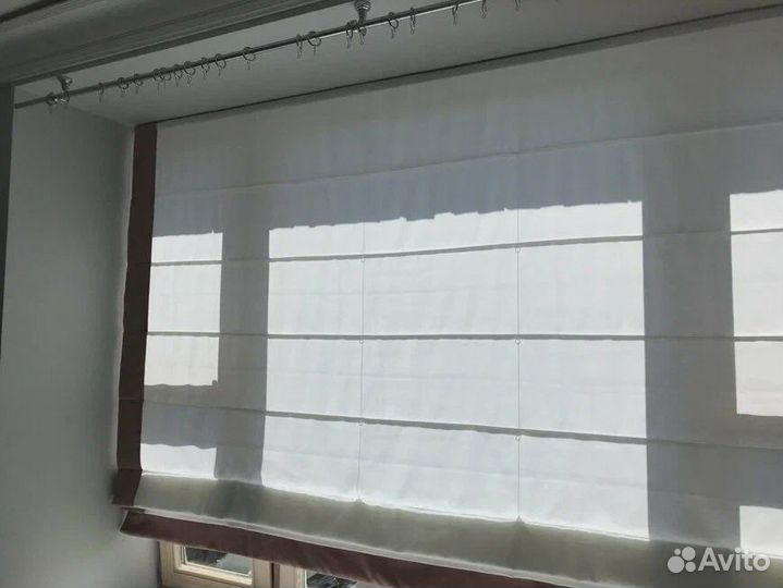 Римская штора с тюлевой тканью