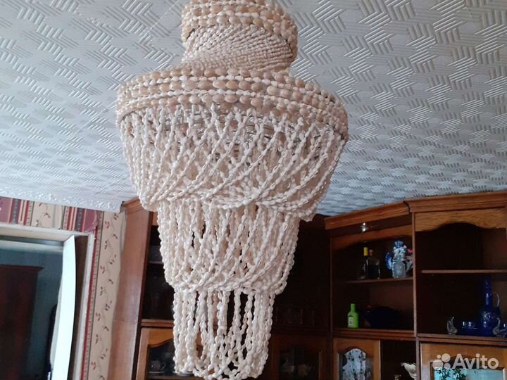 Торшер из ракушек ручная работа