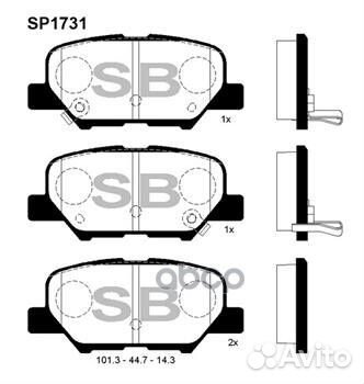 Колодки тормозные mazda 6 12- задн. SP1731 Sang
