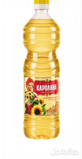 Масло подсолнечное Каролина рафинированное 0,8л