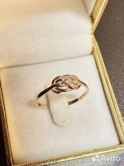 Кольцо золотое 19.5 размер