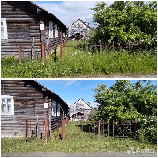 Покос травы триммером