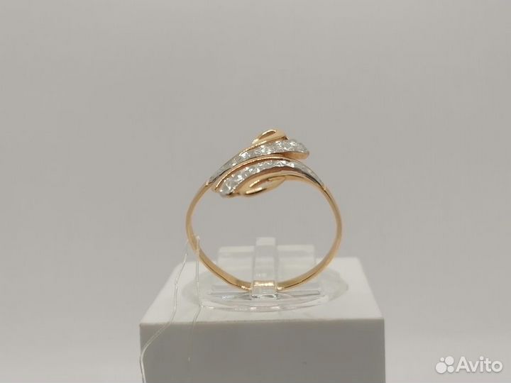 Золотое кольцо без камня 585* (Мармелад)