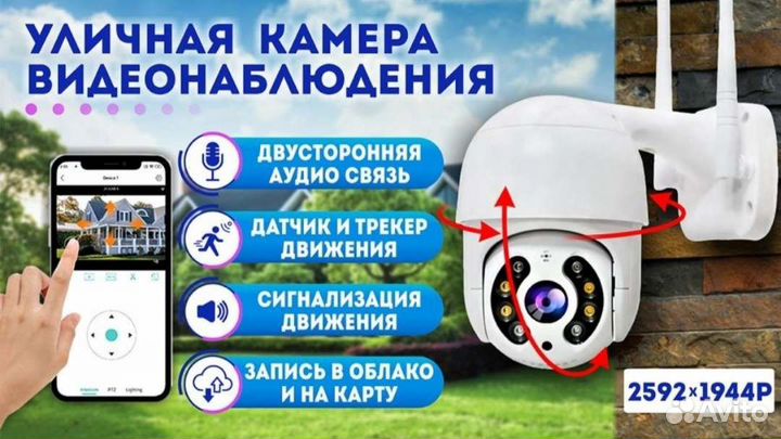 Камера видеонаблюдения PTZ с WiFi или 4G Sim