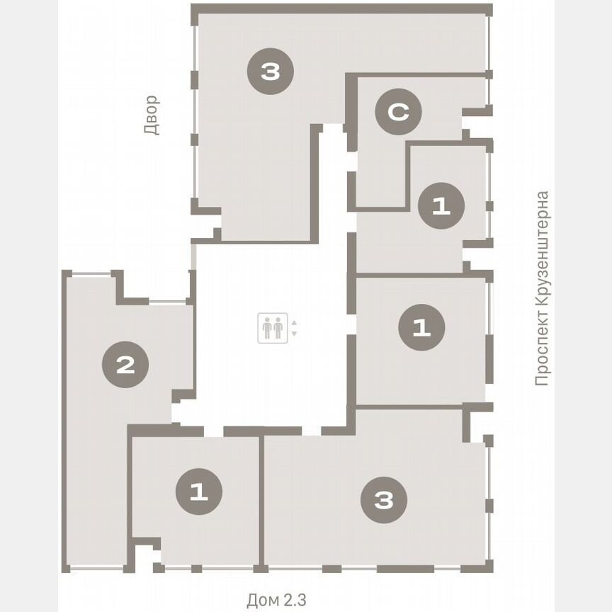 3-к. квартира, 87,3 м², 6/16 эт.
