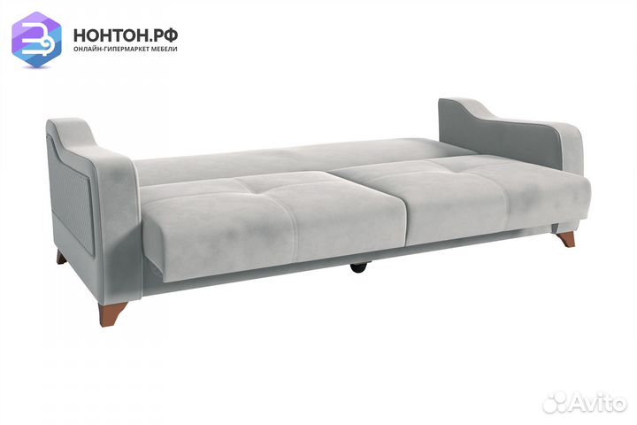 Диван книжка Дуглас 3-х местный светло-серый