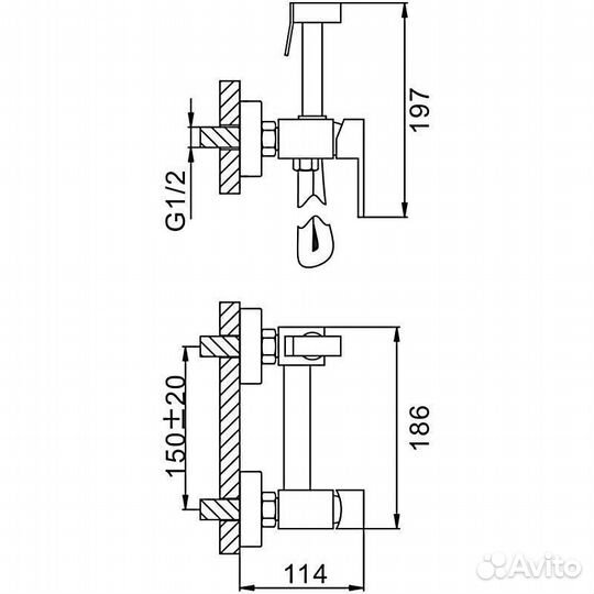 Смеситель с гигиеническим душем Frap F7504-5