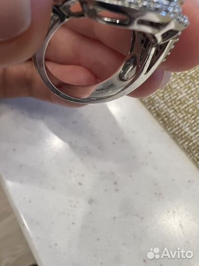 Кольцо белое золото бриллианты