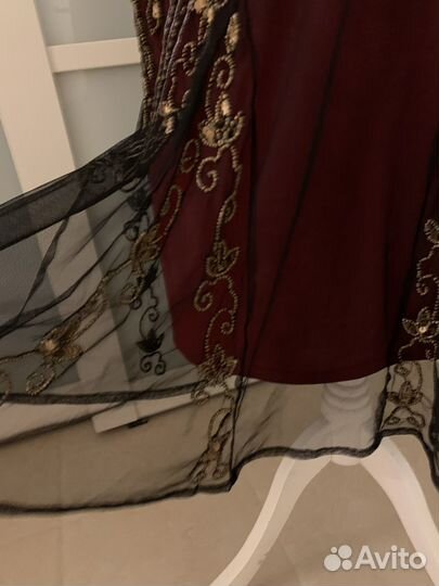 Платье для танго, размер 44, бордовое