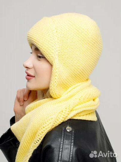 Комплект зимний шапка и косынка