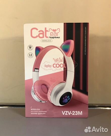 Беспроводные наушники с ушками (светящиеся)