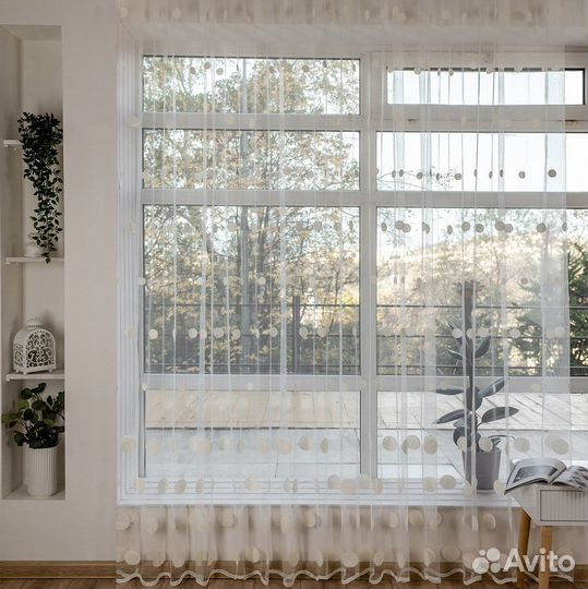 Тюль Круги Айвори