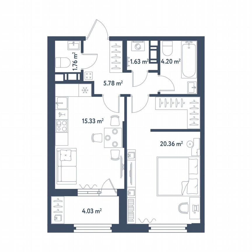 1-к. квартира, 51,1 м², 11/11 эт.