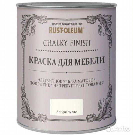 Краска для мебели chalky белый античный 125мл