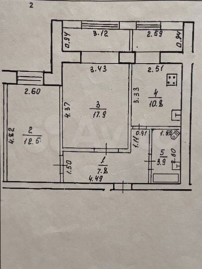 2-к. квартира, 53 м², 2/9 эт.