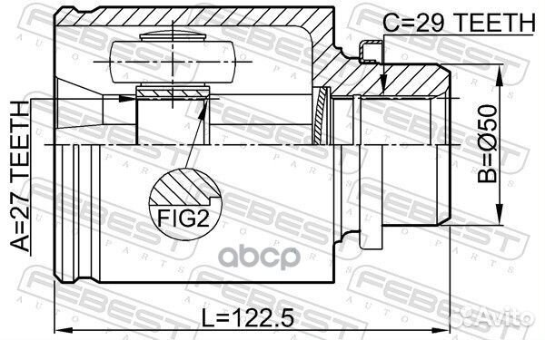 Шрус внутренний правый 27x50x29 0211-Z51RH Febest