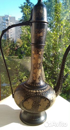 Индийская ваза,кувшин,кумган,чеканка,ручная работа