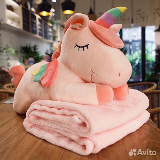 Единорог и Хомяк 3в1 игрушка+плед+подушка доставка