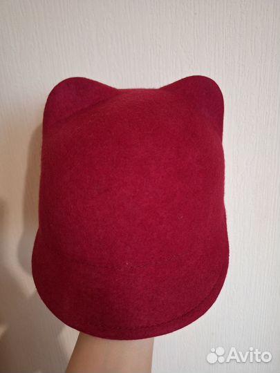 Шляпа с ушками фетровая женская 57 р