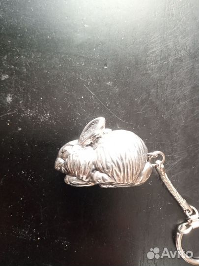 Брелок Заяц. серебро 925 проба