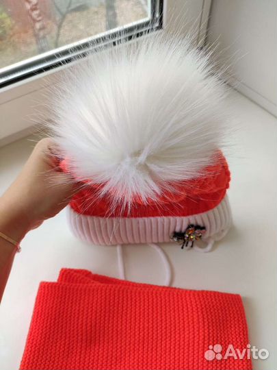 Комплект шапка 47-50р, снуд для девочки новый